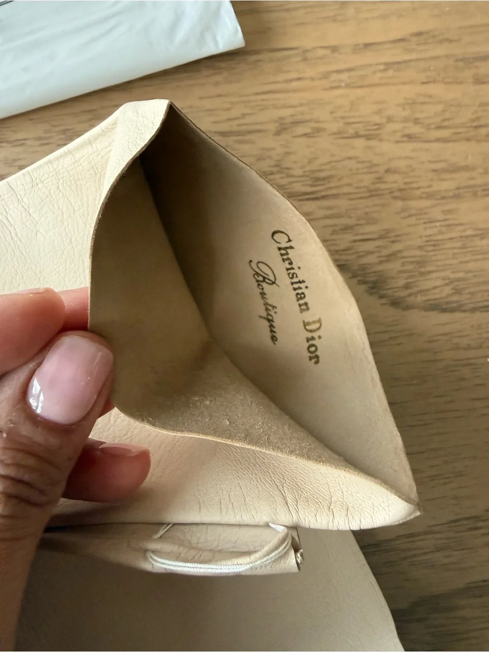 Rare Vintage Dior Cream Leather Gloves